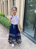 羅蒙馬面裙兒童漢服古裝半身裙女寶唐裝女童套裝中國風(fēng)畢業(yè)演出服 馬面裙-單裙子（藏青長(cháng)款） 130 曬單實(shí)拍圖