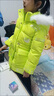 G.duck女中大童棉服新款兒童洋氣加厚棉襖冬季中長(cháng)款女大童免洗外套 熒光黃 130 建議1.2米-1.3米之間 曬單實(shí)拍圖
