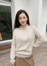 歌米拉 針織衫女春秋套頭時(shí)尚薄款百搭秋季新款內(nèi)搭春秋毛衣蕾絲針織打底衫 米色 M 曬單實(shí)拍圖