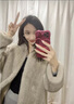 她芙（tafu）品牌女裝水貂絨皮草外套女2025冬季新款氣質(zhì)V領(lǐng)大衣顯瘦皮毛一體 月光灰 M 曬單實(shí)拍圖