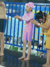 阿瑞娜兒童連體泳衣長(cháng)袖短褲男孩女孩中大童防曬速干泳裝KSS1703粉140 曬單實(shí)拍圖