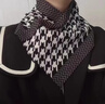 飛鷹城堡圍巾女士冬季圍脖三角巾保暖護頸懶人男女通用假領(lǐng)防寒套頭脖套 黑白千鳥(niǎo)格（發(fā)1件） 曬單實(shí)拍圖