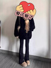 渾小象加絨加厚黑色牛仔褲女緊身冬季2024新款褲子休閑褲女士微喇叭褲 黑色加絨微喇牛仔褲 XL 建議105-120斤 曬單實(shí)拍圖