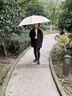 淺檬木制長柄雨傘抗風(fēng)男士高爾夫傘直桿太陽傘單雙人晴雨兩用遮陽傘 直木柄梧桐米 曬單實拍圖