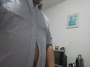 羅蒙夏季薄款條紋短袖襯衫男商務(wù)休閑帥氣上衣潮男士修身職業(yè)工裝襯衣 【短袖款】D08-3藍(lán)色+D997藍(lán)色 4XL 43 曬單實(shí)拍圖