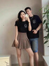 MDlila【兩件裝】情侶裝夏季套裝短袖2025新款衣服一男一女t恤團體班服 白色男款+白色女款 XL 男+女M 曬單實拍圖