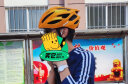 捷安特（GIANT）G833自行车骑行头盔公路防护安全头帽健身骑行装备/新老随机发 哑渐变黄 L 58-62cm 实拍图