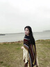 CHALL KITTY民族風(fēng)披肩女士旅游外搭空調(diào)房保暖披肩生日新年禮物送女朋友老婆 淺卡其-高端品牌禮盒裝高級感 曬單實拍圖