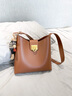 viney單肩包包包女牛皮大容量水桶媽媽包中年生日禮物送女友老婆 【焦糖】高檔實(shí)用輕奢通勤斜挎包 曬單實(shí)拍圖