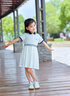 可可鴨（QQ DUCK）童裝女童連衣裙兒童裙子學(xué)院JK裙青少年衣服經(jīng)典校園白色；120 曬單實(shí)拍圖