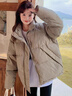 戀的（LIANDE）冬季羽棉襖絨服女棉服外套秋冬款學(xué)生高中初中生女生棉衣冬天衣服 韓版加厚卡其色 均碼（可備注碼數） 曬單實(shí)拍圖