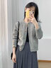 凡小如小香風(fēng)毛衣外套女2024年秋冬新款針織開(kāi)衫外搭休閑寬松短款上衣 灰色 均碼 【建議80-110斤】 曬單實(shí)拍圖