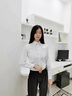 BILLIE GENE職業(yè)純白色襯衫女長(cháng)袖高端工作服正裝商務(wù)襯衣棉質(zhì)免燙 白色 37 曬單實(shí)拍圖
