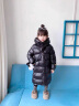 G.DUCK KIDS小黃鴨童裝女童羽絨服防寒保暖長款黑色過膝黑金羽絨服小女孩衣服 黑色 110碼建議100-110cm4-5歲cm 曬單實拍圖