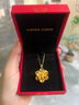 中國黃金（CHINA GOLD）黃金吊墜女足金國色牡丹花項鏈媽媽款繁花掛墜七夕情人節(jié)生日禮物 京配*足金吊墜 約2.2-2.3g【大版-贈銀鏈】 曬單實拍圖