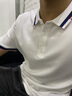 PRIDEME輕奢級夏季薄款冰絲珠地白色polo衫男短袖修身休閑翻領(lǐng)保羅衫男士 JX2099-白色 2XL 【體重建議：150-169斤】 曬單實(shí)拍圖