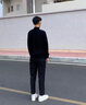 JEEP SPIRIT毛衣男2025春秋新款休閑純色男士百搭高領(lǐng)針織衫修身保暖打底衫 6003黑色高領(lǐng) XL 曬單實(shí)拍圖