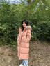 LAGOGO【防鉆絨】長(cháng)款羽絨服女拉谷谷2024年冬季新款蓬松保暖外套 粉桔色 S 曬單實(shí)拍圖