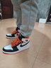 耐克（NIKE）【潮】NIKE耐克 air jordan耐克男鞋春夏季新款aj1中高幫板鞋 575441/555088-180黑白橙黑腳趾扣碎 42 曬單實(shí)拍圖