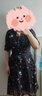 Aosijie高端品牌女裝 碎花雪紡連衣裙女2022夏季新款短袖氣質(zhì)收腰顯瘦蕾絲v領(lǐng)印花中長款裙子 黑色短袖 M 曬單實拍圖