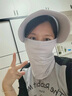 溪谷幽幽防曬面紗帽子面罩一體女全臉夏天冰絲口罩遮臉護頸遮陽(yáng)帽大帽檐潮 【加大帽檐 全面防曬】灰色 曬單實(shí)拍圖