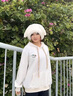 DXOT2025春秋新款彩色點點oversize連帽衛(wèi)衣女可愛小象設計感小眾外套 白灰色 M 曬單實拍圖