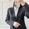 金蒂情新款職業(yè)裝女裝套裝長袖小西裝女士正裝工作西服面試 黑色西裝+西褲 L(建議100-110斤) 曬單實拍圖