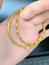中國黃金（CHINA GOLD）黃金手鏈女士足金竹節(jié)手鏈步步高升手串七夕情人節(jié)生日禮物送女友 竹節(jié)手鏈【多退少補】 約5g 曬單實拍圖