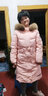 鴨鴨（YAYA）羽絨服女冬季中長款過膝2023年新款寬連帽戶外保暖羽絨外套潮 樹莓粉色 M 曬單實拍圖