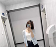 浪莎（LangSha）防曬開(kāi)衫薄款女2024夏季空調衫冰絲外套吊帶裙的外搭罩衫針織上衣 均碼 白色 曬單實(shí)拍圖
