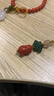語唐涼山瓦西南紅萬能鏈項鏈滿色滿肉柿子紅配貔貅吊墜碧玉5mm 尺寸：5+mm（一物一證） 曬單實拍圖