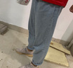卡度頓牛仔褲男春秋季新款潮流寬松大碼哈倫褲子男青少年系繩休閑九分褲 淺藍(lán)色 XL 曬單實(shí)拍圖