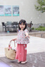 mlgt kids童裝女童碎花連衣裙夏季新款女寶寶套裝公主裙兒童短袖夏裝 玫紅套裝 90 cm 曬單實(shí)拍圖