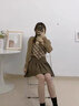 浪莎卡其色百褶裙女春季新款小個(gè)子高腰顯瘦黑色短裙a字jk半身裙子 深卡其色【常規】 L （建議105-115斤） 曬單實(shí)拍圖