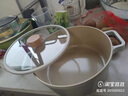 韓國(guó)FIKA湯鍋家用電磁爐燃?xì)庵鬅蹂佁沾刹徽冲侂p耳鍋平底奶鍋燉湯 淺湯鍋送品牌訂制湯勺 22cm 曬單實(shí)拍圖