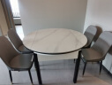 晨巢 岩板餐桌 实木餐桌椅组合现代简约可伸缩折叠吃饭桌子餐厅家具 6MM岩板餐桌-加厚111皮椅款 1.35米一桌四椅 实拍图