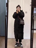 學(xué)子言胖mm羽絨服女大碼200斤長(cháng)款學(xué)生外套特大碼學(xué)生長(cháng)款直筒棉外套 黑色_【優(yōu)質(zhì)加厚】 2XL _建議150-200斤 曬單實(shí)拍圖