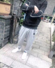 MR—90潮牌秋冬休閑褲男女同款棉質(zhì)褲子青少年加絨運動(dòng)九分小腳衛褲束腳 黑色加絨+灰色加絨（兩件裝） XL（建議120-135斤） 曬單實(shí)拍圖