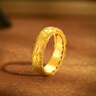 夢(mèng)金園七夕情人節(jié)禮物 黃金戒指 古法足金祥云戒指可調(diào)節(jié)相守情侶款戒指 男戒約8.72g-面寬約0.6cm-克重多退少補(bǔ) 曬單實(shí)拍圖