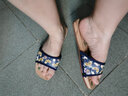 暢印 夏季創(chuàng  )意木拖鞋男休閑木屐情侶木鞋女足底穴位腳底按摩拖鞋 按摩女黑蝴蝶 37 曬單實(shí)拍圖