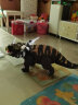 YIER儿童恐龙玩具霸王龙动物模型套装电动大号仿真3-6岁男孩生日礼物 三角龙-棕【赠送电池】 实拍图