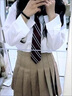 佐緋絡(luò )jk制服套裝女學(xué)生三件套百褶裙學(xué)院風(fēng)西裝小個(gè)子鹽系少女感穿搭秋 白襯衫+領(lǐng)帶+咖色百褶裙 2XL 曬單實(shí)拍圖