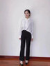 唐謎高檔微喇褲女夏季2026新款高腰休閑褲大碼寬松喇叭褲通勤西裝褲女 黑色/九分【春秋款】 常規 L (28) 推薦105-115斤 曬單實拍圖