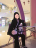 馭達(dá)（YUDA）小西裝外套女春秋2024新款女裝韓版寬松學(xué)生小個(gè)子休閑復(fù)古英倫風(fēng) 黑色--西裝面料 S 曬單實(shí)拍圖