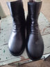 蘭威費雷媽媽鞋冬季新款加絨靴子中年軟底短靴平底皮鞋中老年棉鞋女鞋 黑色【厚絨】 39 曬單實(shí)拍圖