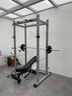 豫龍 深蹲架綜合訓練器械家用龍門(mén)架史密斯健身器材多功能臥推器材 基礎款（裸機）【送貨上門(mén)】 曬單實(shí)拍圖