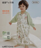 威爾貝魯（WELLBER）嬰幼兒睡袋1-3歲雙層竹棉分腿睡衣春秋兒童寶寶防踢被子 森林M 曬單實(shí)拍圖