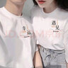MDlila《兩件裝》情侶裝夏季衣服短袖t恤套裝一男一女寬松上衣班服定制 男白+女白-兩件裝 2XL 男+女L 曬單實(shí)拍圖