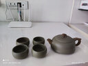 尊壺 紫砂壺宜興茶壺紫砂手工泡茶壺功夫茶具茶具套裝豆青絞泥獅貅壺 一壺四杯 曬單實(shí)拍圖