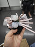 戎夏頭花發(fā)網(wǎng)兜氣質(zhì)花朵職業(yè)發(fā)夾空姐護士網(wǎng)花員工作發(fā)套盤(pán)發(fā)頭飾 雙花飄帶粉 曬單實(shí)拍圖